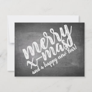 Cartões de natal no conselho de giz