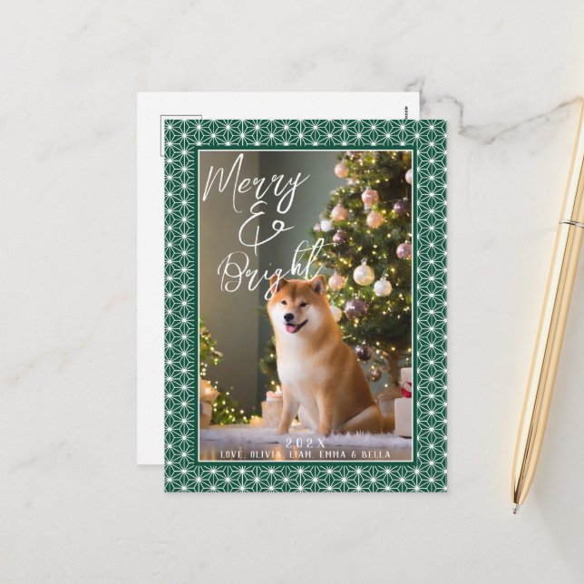 Cartões de Natal | Padrão ASANOHA de quimono japon (Frente/Verso In Situ)