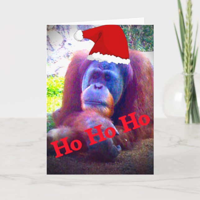 Cartões de Natal padrão Orangutan (Frente)