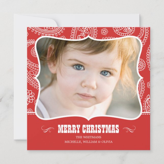 Cartões de Natal Paisley Cowboy (Frente)