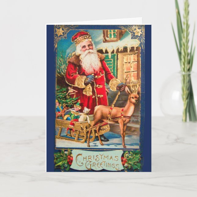 Cartões de natal - Papais noeis e veados (Frente)