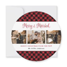 Cartões de Natal para a Elegante Xadrez Vermelha