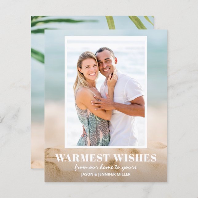 Cartões de Natal para Areia e Praia do Orçamento (Frente/Verso)