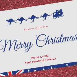 Cartões de Natal para austrália Kangaroo Sleigh