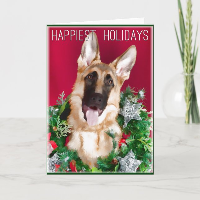 Cartões de Natal para cães german shepherd (Frente)