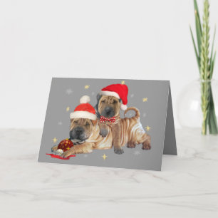 Cartões de Natal para irmãos Shar-pei