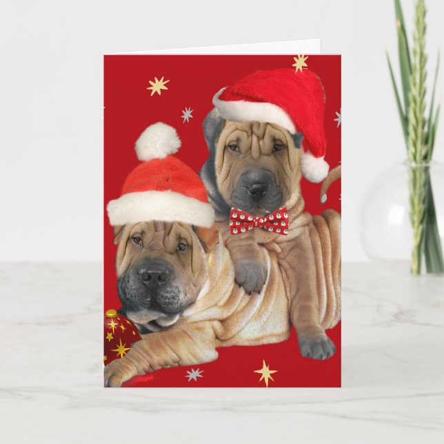 Cartões de Natal para Irmãos Shar-Pei (Frente)