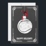 Cartões de Natal para jogador de tênis<br><div class="desc">placas de Cartões de natal de ornamento de tênis de quadro chalkboard</div>
