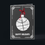Cartões de Natal para jogadores de basquetebol<br><div class="desc">Cartões de Cartões de natal de ornamento de basquete de chalkboard por interesse. Os cartões de natal profissionais são placas de cartões de natal específicas do setor. Estes cartões de natal específicos de ocupação irão adicionar um toque de exclusividade aos seus Cartões de natal</div>