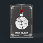 Cartões de Natal para jogadores de basquetebol<br><div class="desc">Cartões de Cartões de natal de ornamento de basquete de chalkboard por interesse. Os cartões de natal profissionais são placas de cartões de natal específicas do setor. Estes cartões de natal específicos de ocupação irão adicionar um toque de exclusividade aos seus Cartões de natal</div>