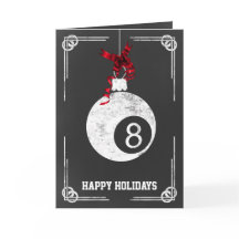 Cartões de Natal para jogadores de bilhar