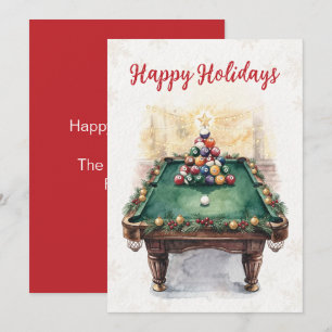 Cartões de Natal para jogadores de bilhar de Natal