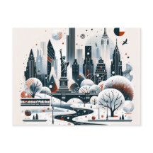 Cartões de Natal para luzes de Nova Iorque festiva