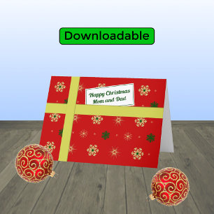 Cartões de natal para mamãe e pacote vermelho Pai