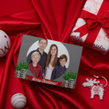 Cartões de Natal Personalizados com Foto Rústica M
