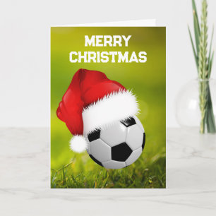 Cartões de Natal Personalizados de Futebol & Papai