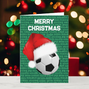 Cartões de Natal Personalizados de Futebol & Papai