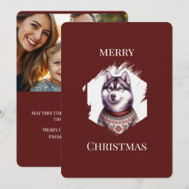 Cartões de Natal Personalizados, Férias com Husky