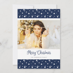 Cartões de Natal Personalizados - Foto Azul