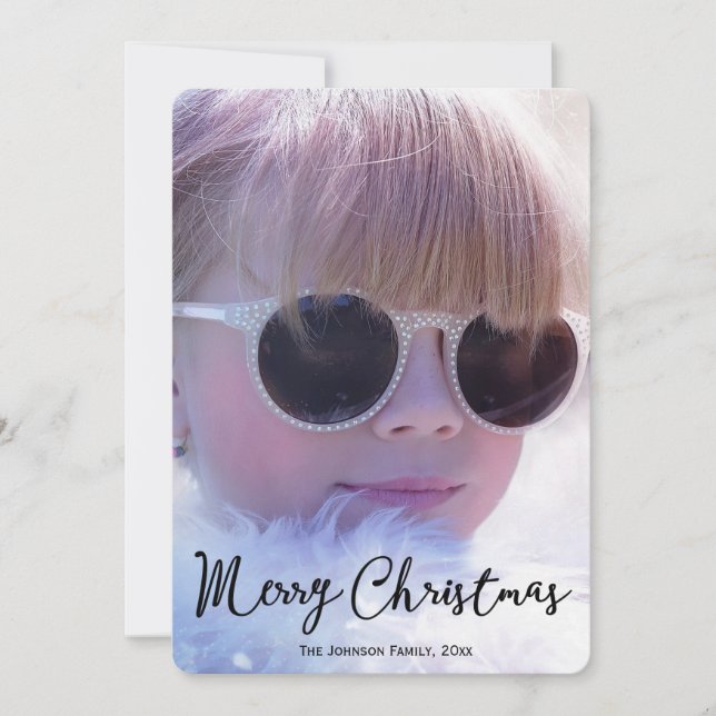 Cartões De Natal Personalizados Redondos Com Fotog (Frente)