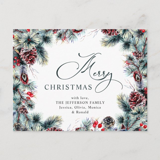 Cartões de natal Pine Cones de Natal (Frente)