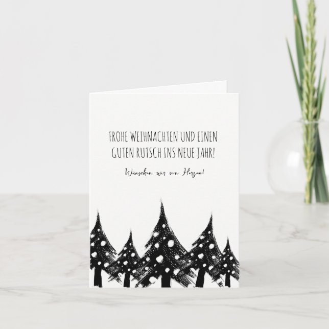 Cartões de Natal preto e branco (Frente)
