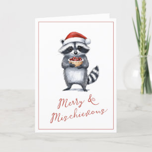 Cartões de natal Raccoon Cute