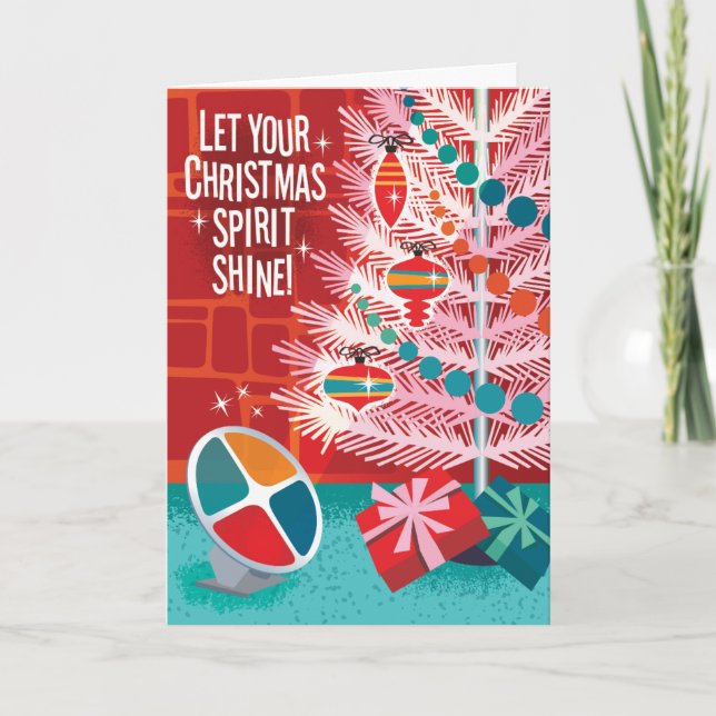 Cartões de Natal Retro Árvore de Alumínio (Frente)