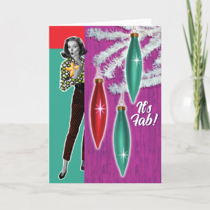 Cartões de Natal Retro de Moda Fabulosa dos Anos 6