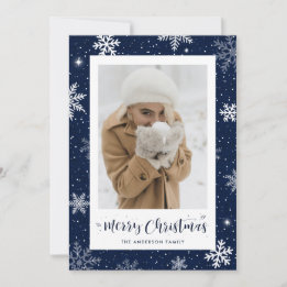 Cartões de Natal Rustic Country Blue Burlap