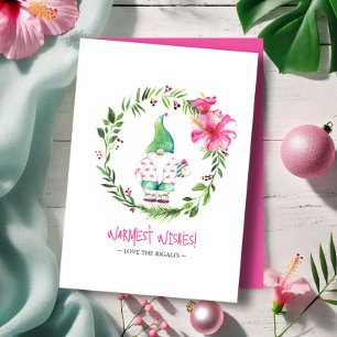 Cartões de Natal Tropicais de Aquarela Fofos