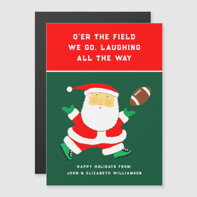 Cartões de natal únicos de futebol de Natal (Frente/Verso)