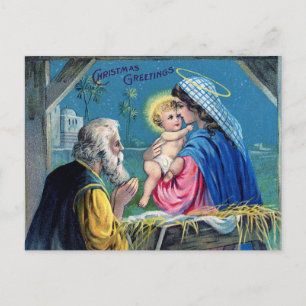 Cartões de natal Vintage Baby Jesus e Mary