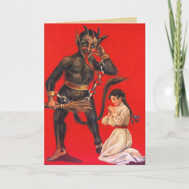 Cartões de Natal Vintage Krampus (Frente)