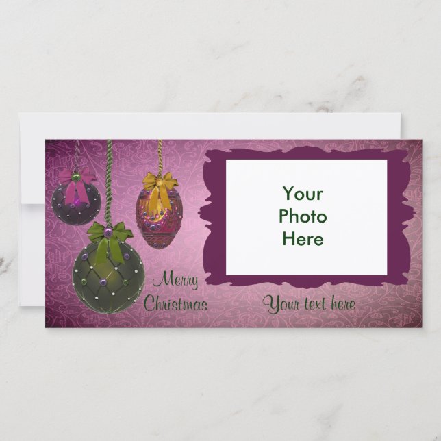 Cartões de Natal Vintage Red Green Photo (Frente)