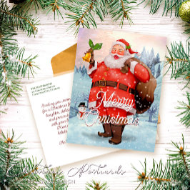 Cartões de natal Vintage Retro Santa Claus