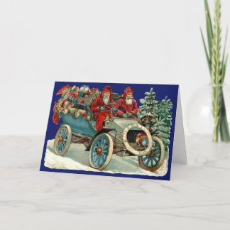 Cartões de Natal Vitorianos Automóvel de Papais no