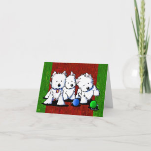 Cartões de Natal Westie Terrier Trio