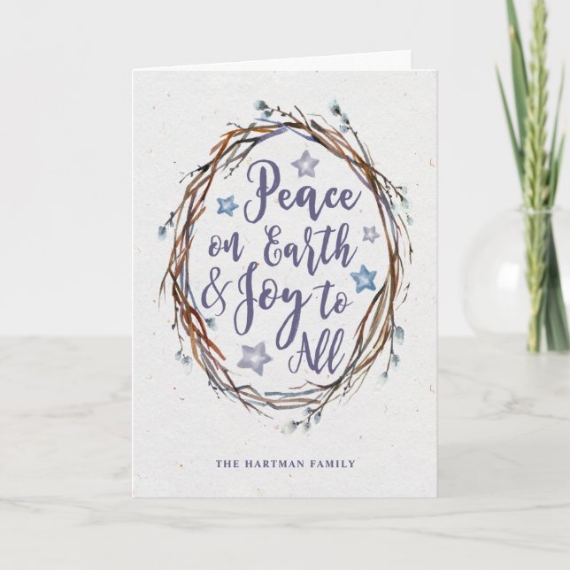 Cartões de natal Wreath Willow (Frente)