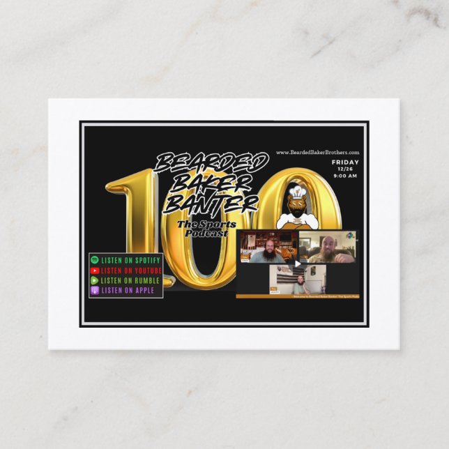 Cartões de Negociação Baker Bearded: 100º Episódio (Frente)