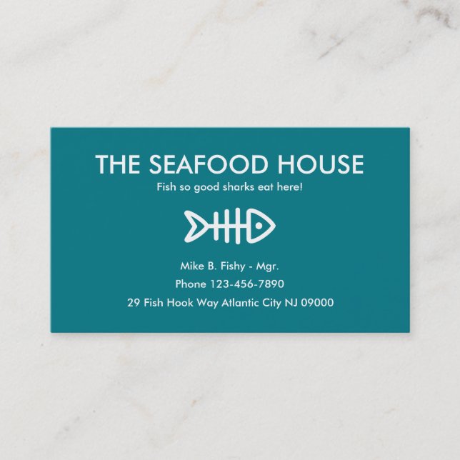Cartões de negócio da restauração do marisco (Frente)
