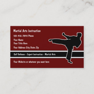 Cartões de Negócios de Artes Marciais