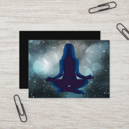Cartões de Negócios de Ioga de Meditação Preto e A