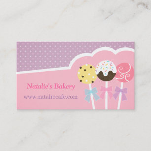 Cartões de Negócios de Padaria de Cake Pops Colori