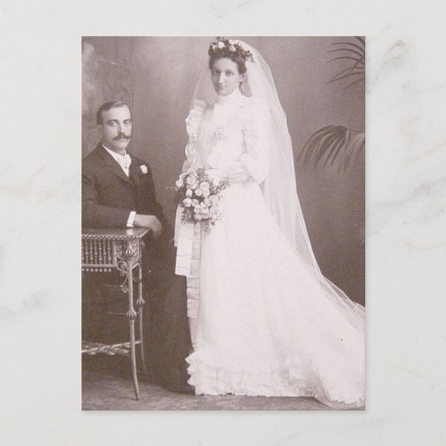 Cartões de noiva e de noiva, maravilhosos e antigo (Frente)