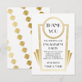 Cartões de Noivado e Casamento Art Deco Agradecime