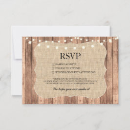 Cartões de Noivado RSVP Burlap
