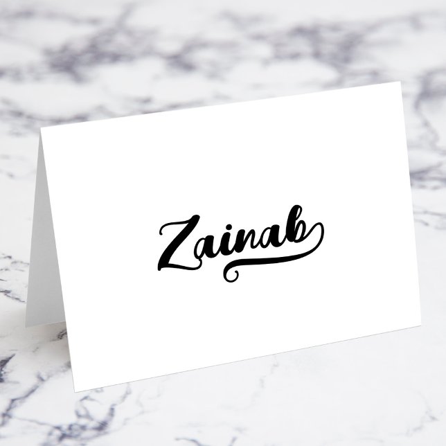Cartões de Nome com Bold Brush Script B Swash (Bold Brush Script B Swash Name Place Cards)