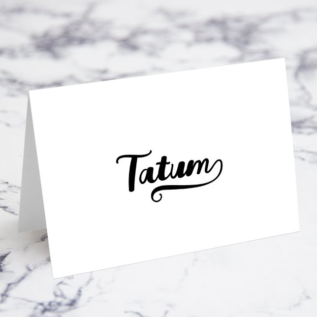 Cartões de Nome com Bold Brush Script M Swash (Bold Brush Script M Swash Name Place Cards)