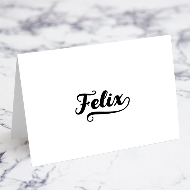 Cartões de Nome com Bold Brush Script X Swash (Bold Brush Script X Swash Name Place Cards)